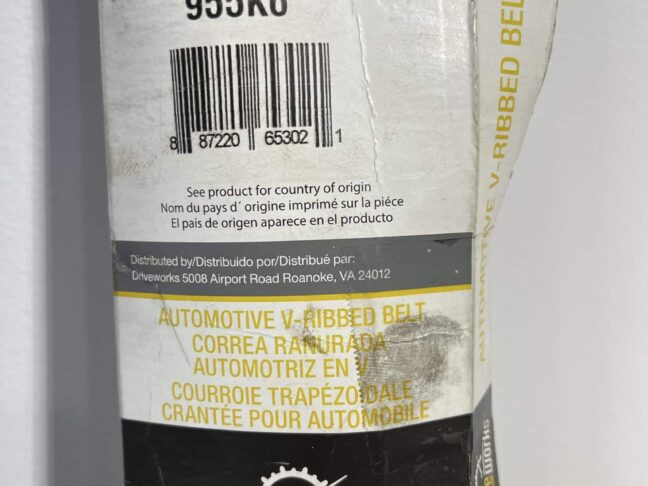 Driveworks 955K6 Serpentine Belt – 6-Rib, 95.5" - Image 5