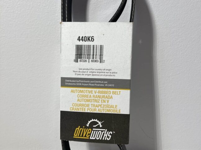 Driveworks 440K6 V-Ribbed Serpentine Belt – 6-Rib
