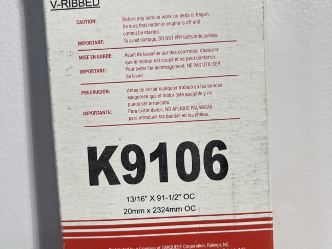 CarQuest 908K6 Serpentine Belt – 6-Rib, 90.75" - Image 3