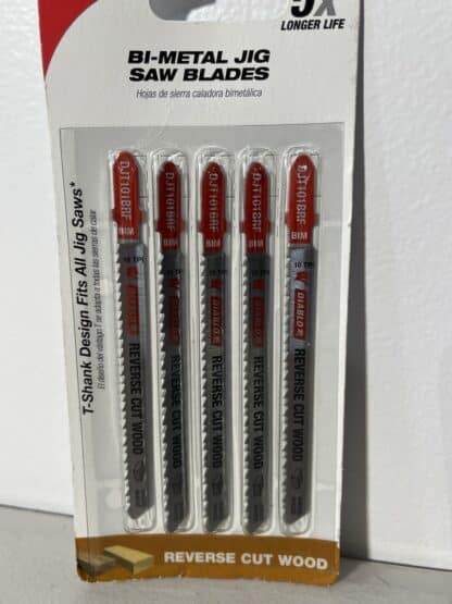 Diablo DJT101BRF5 4" 10 TPI Bi-Metal T-Shank Jigsaw Blades – Reverse Cut, 5-Pack - Image 5