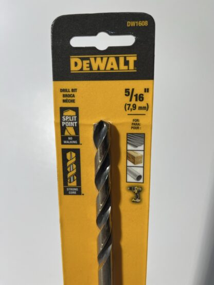 DEWALT DW1608 5/16" x 12" Black Oxide Extra-Long Twist Drill Bit – High-Speed Steel