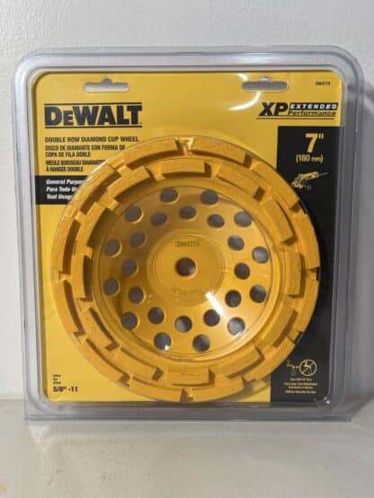 DEWALT DW4775 7-Inch Double Row Diamond Cup Grinding Wheel – Fits 5/8"-11 Arbor