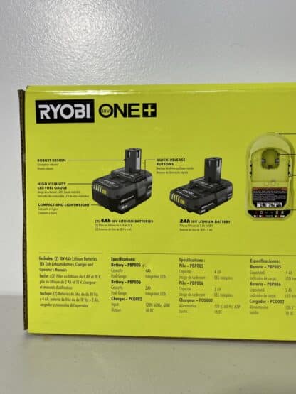 RYOBI PSK116SB 18V ONE+ Starter Kit – (2) 4.0Ah & (1) 2.0Ah Lithium-Ion Batteries with Charger - Image 5
