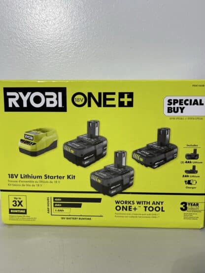 RYOBI PSK116SB 18V ONE+ Starter Kit – (2) 4.0Ah & (1) 2.0Ah Lithium-Ion Batteries with Charger - Image 3