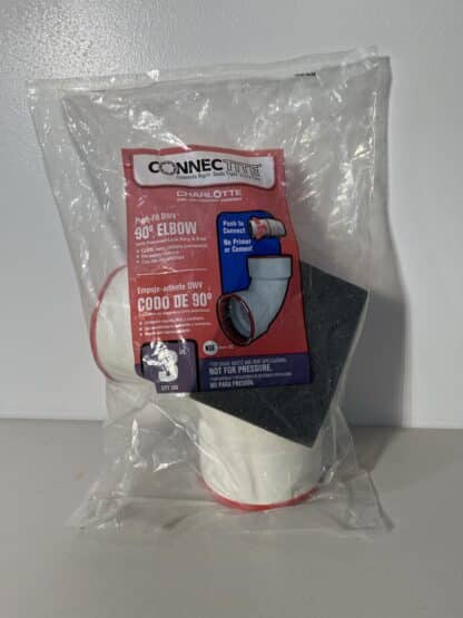 Charlotte Pipe 3" ConnecTite PVC DWV 90° Elbow – Schedule 40 Push-Fit