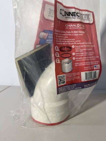 Charlotte Pipe 3" ConnecTite PVC DWV 90° Elbow – Schedule 40 Push-Fit - Image 2