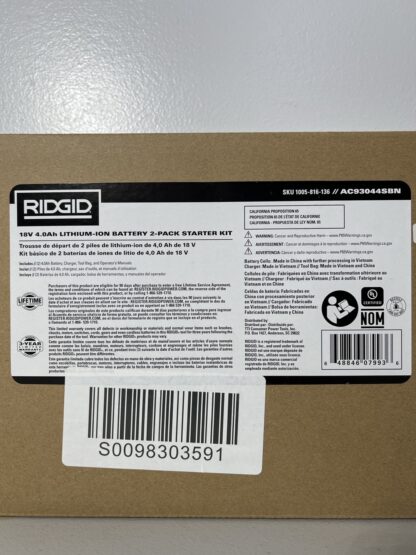 RIDGID 18V Lithium-Ion Starter Kit with (2) 4.0Ah Batteries, Charger, and Bag - Image 5