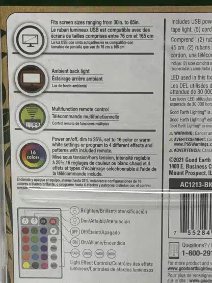 Good Earth USB Color Tape Light Kit 7' - Image 3