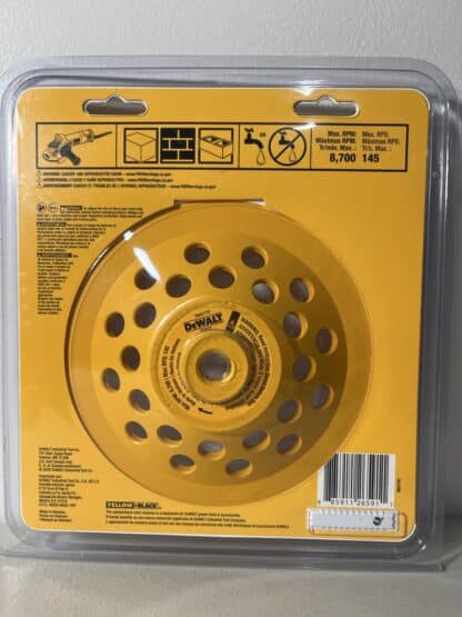 DEWALT DW4773T 7-Inch XP Turbo Diamond Cup Wheel – 5/8"-11 Arbor - Image 4